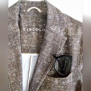 Circolo 1901 Men's Italian  Brown Strech Thin Blazer Size 48.